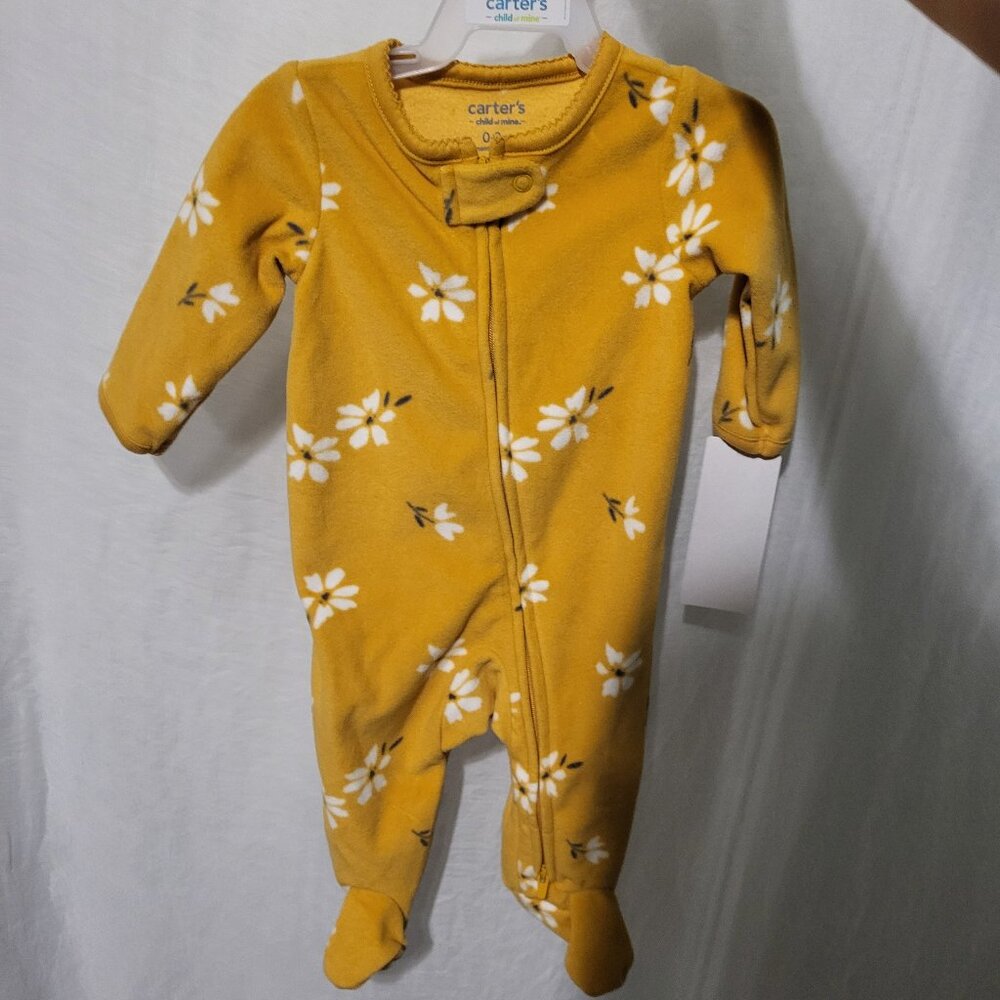 🌼3/$10🌼 NWT Carter's Onesie Cute Warm Girls Flowers 0-3 m
